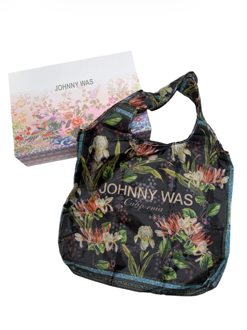 Johnny Was | Nylon Floral Reusable Shopping Tote & Gift Box